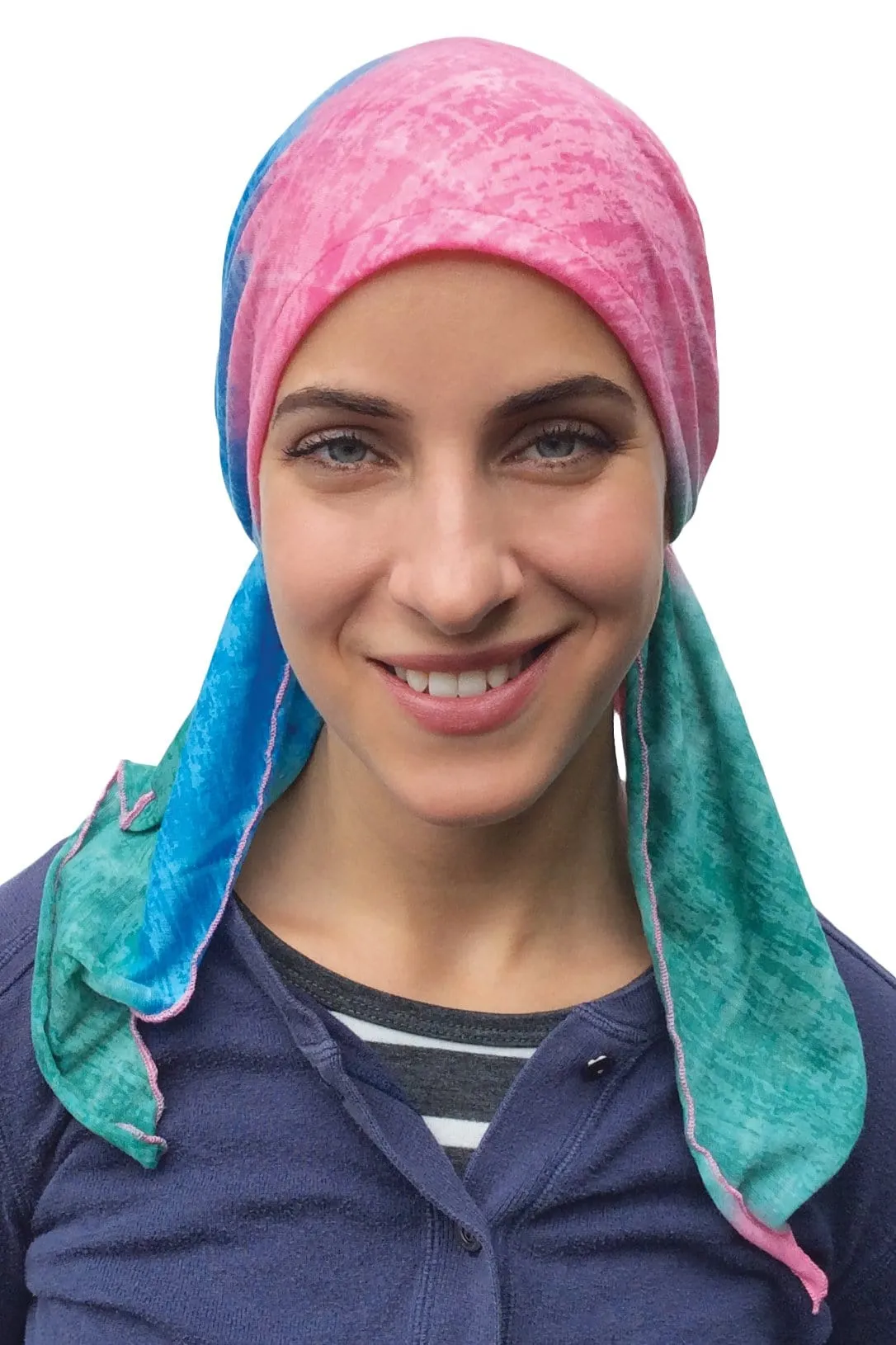 Tie Back Scrub Cap Cotton Candy Colorful Pre-Tied Tichel Hair Wrap Lightweight Hijab Head Scarf For Women