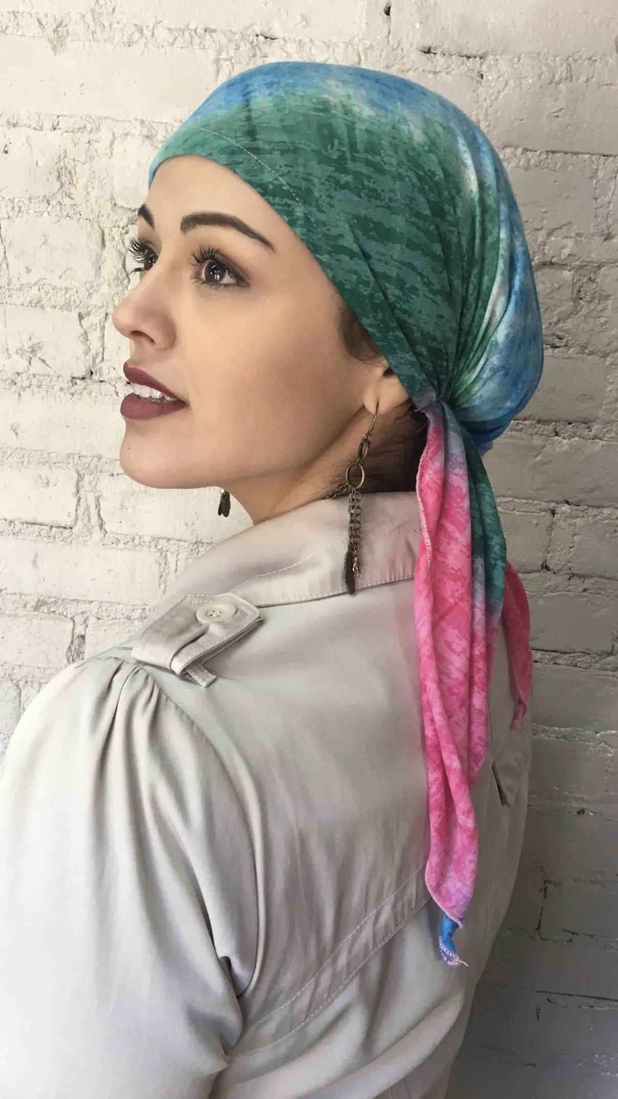 Tie Back Scrub Cap Cotton Candy Colorful Pre-Tied Tichel Hair Wrap Lightweight Hijab Head Scarf For Women