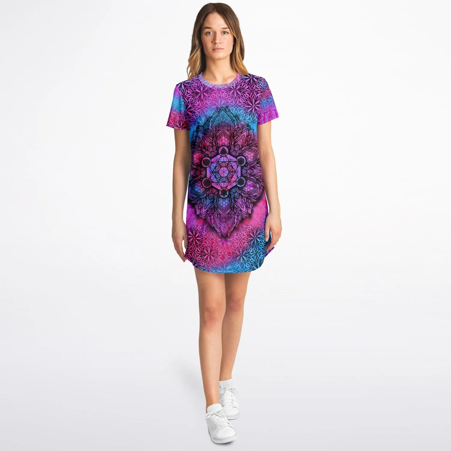 Tie-Dye Mandala T-Shirt Dress