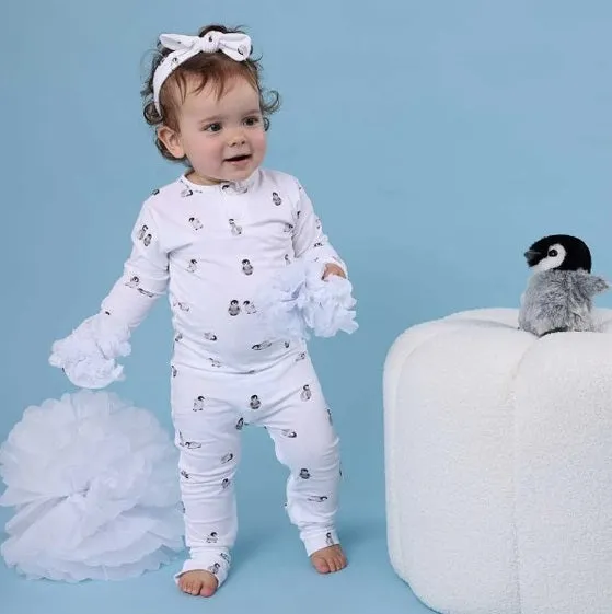 Unisex Penguins Organic-cotton Growsuit