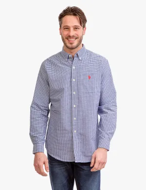 U.S. Polo Assn. Men's Gingam Slub Poplin Long Sleeve Button Down Shirt