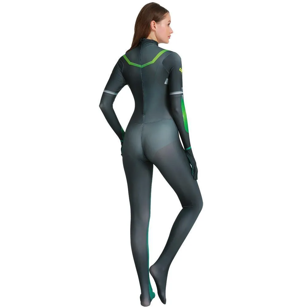 Valorant Viper Cosplay Costume Zentai Bodysuit for Halloween Party