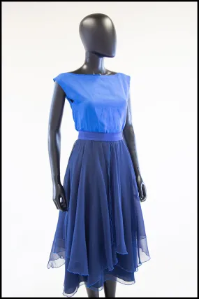 Vintage 1970s Blue Chiffon Dance Dress