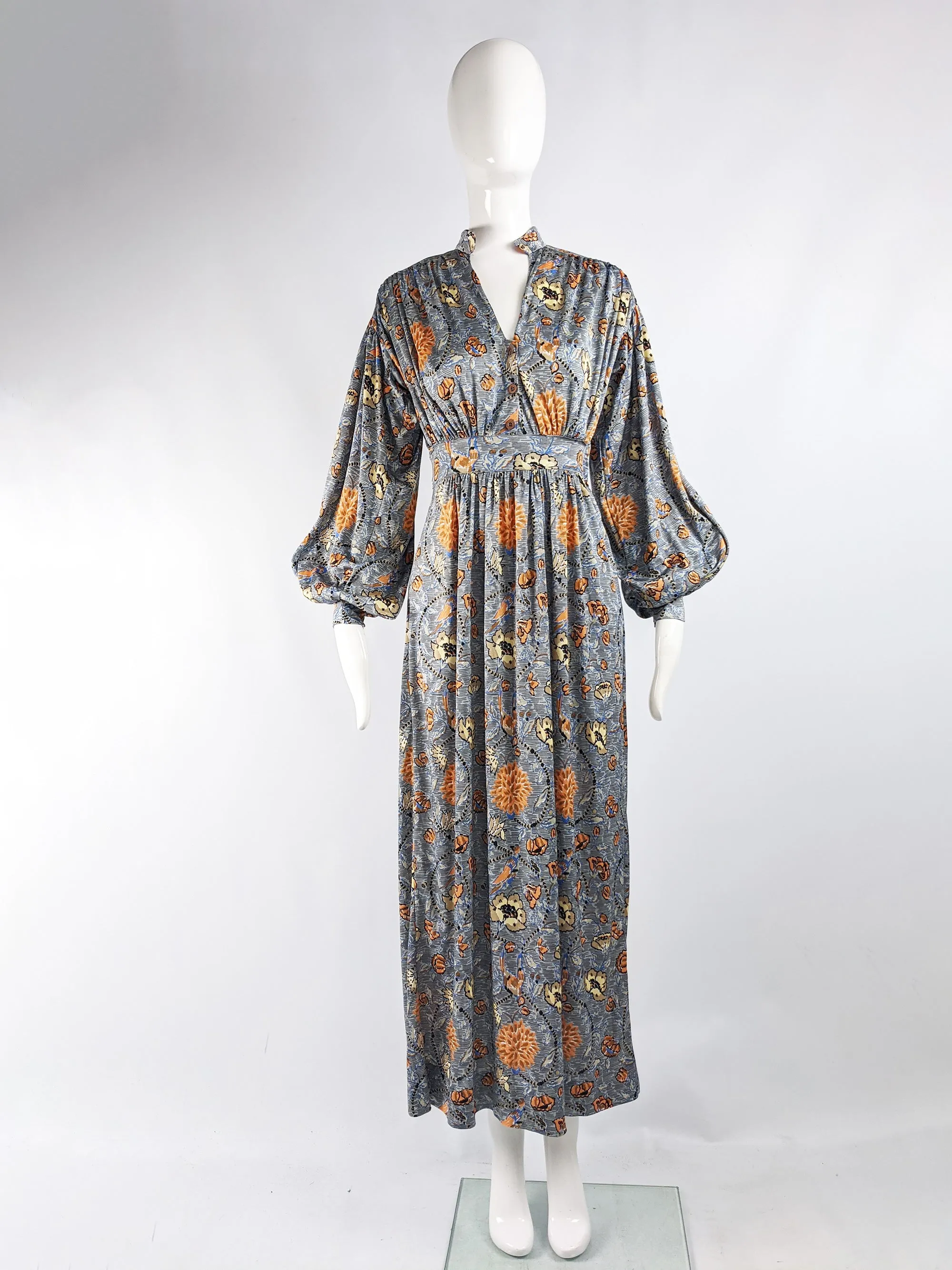 Vintage Bohemian Balloon Sleeved Maxi Dress, 1970s