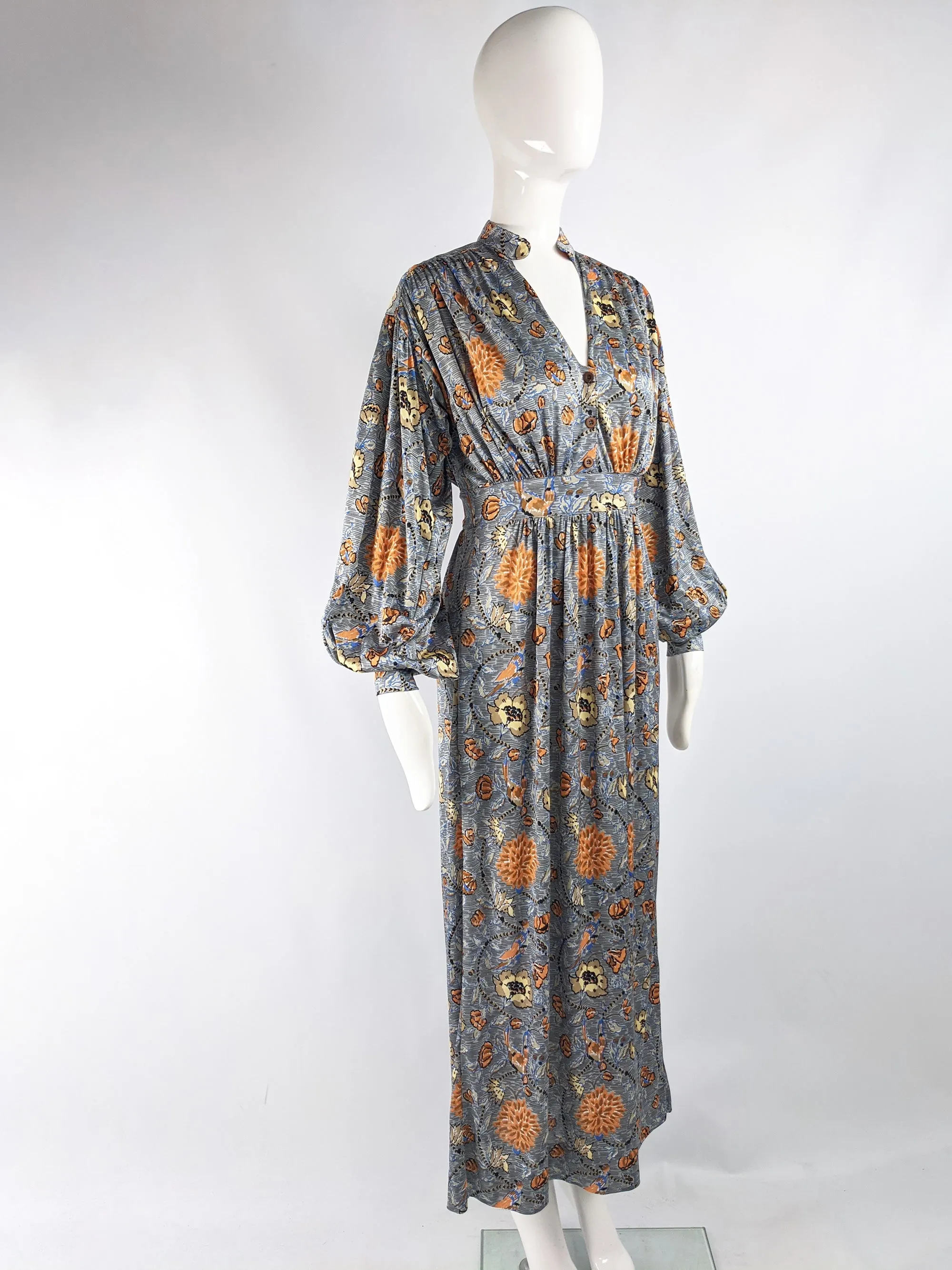 Vintage Bohemian Balloon Sleeved Maxi Dress, 1970s