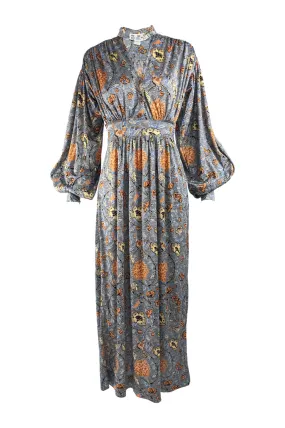 Vintage Bohemian Balloon Sleeved Maxi Dress, 1970s