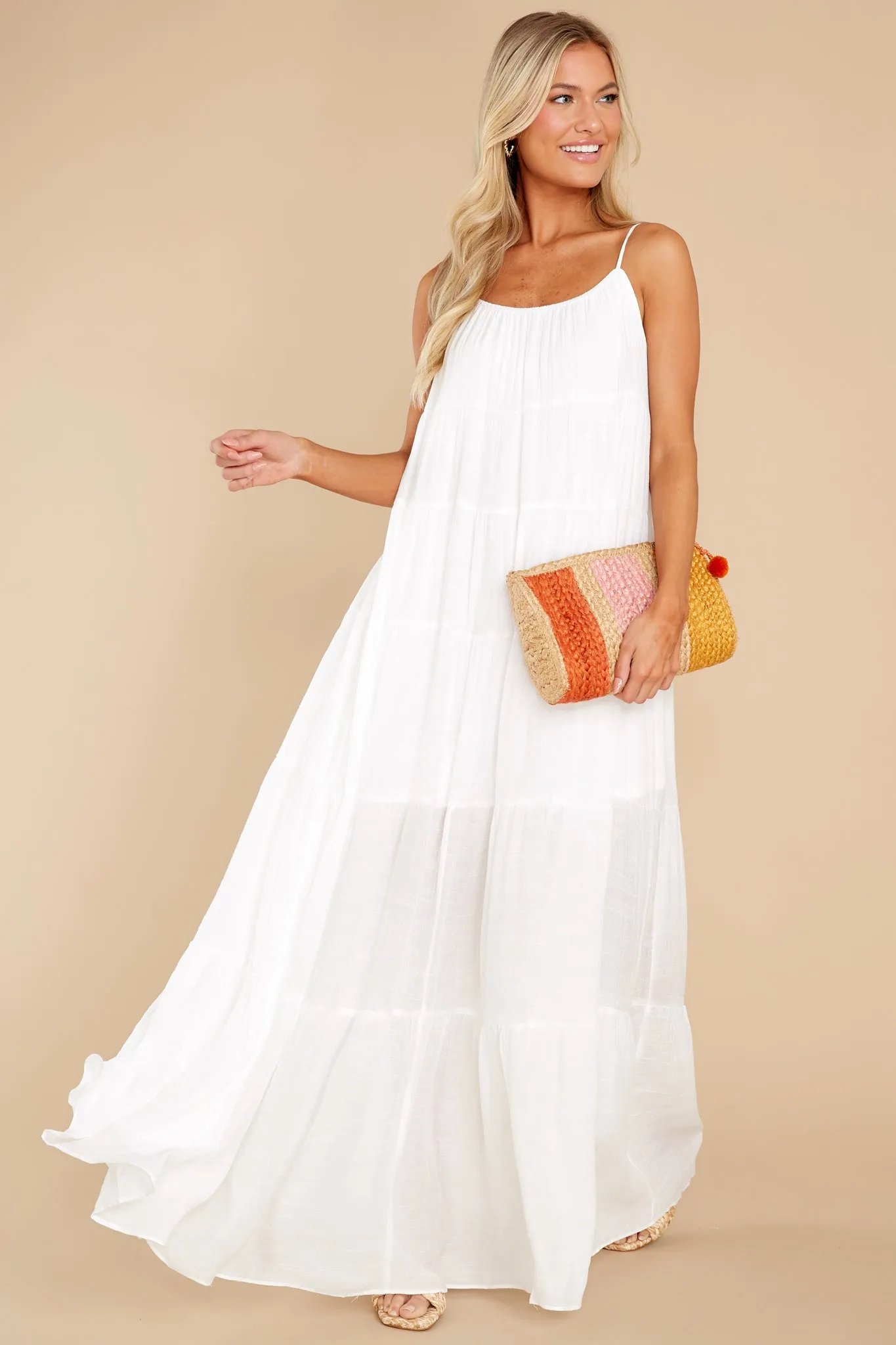 Waiting By The Wayside White Maxi Dress