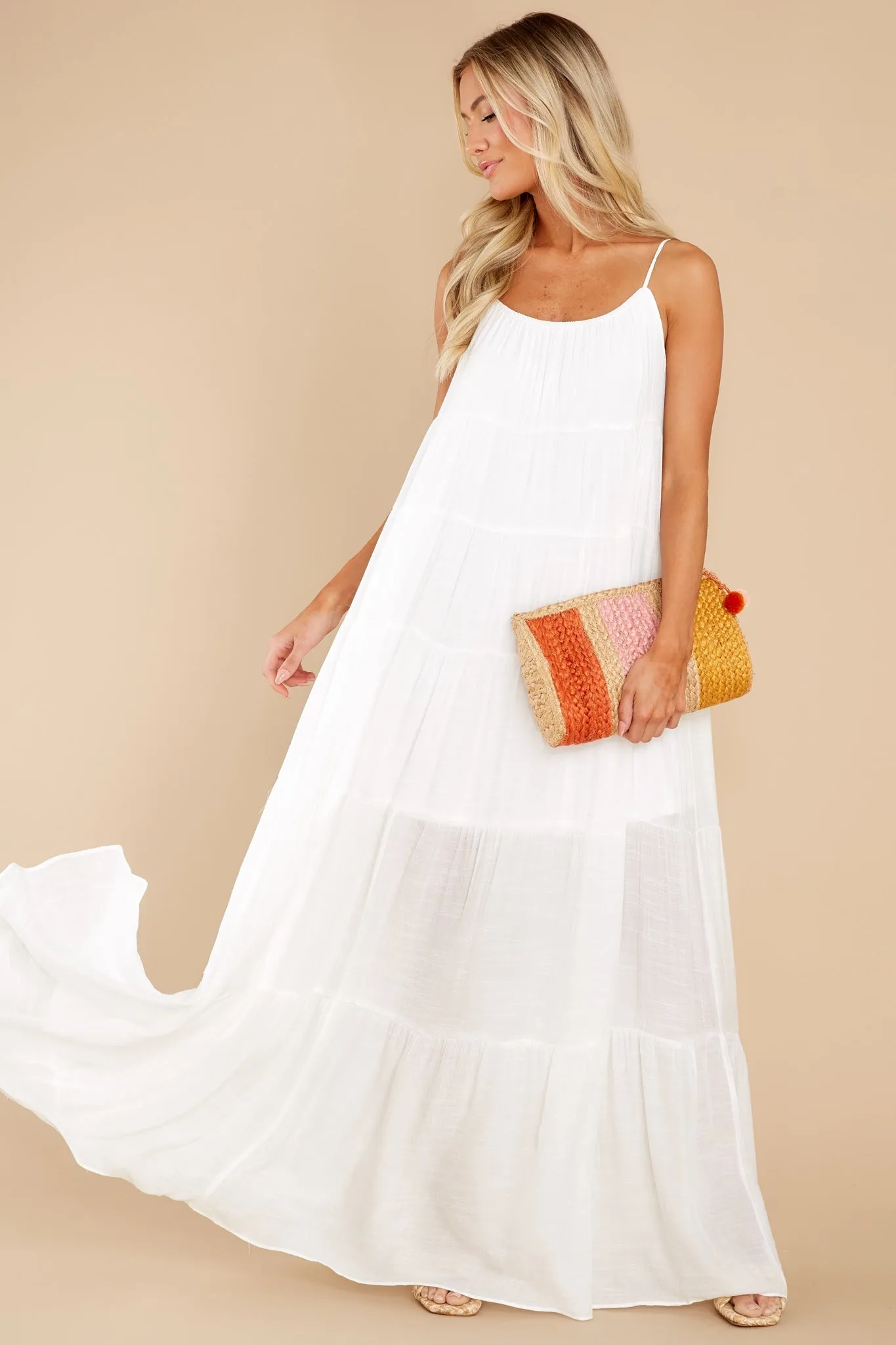 Waiting By The Wayside White Maxi Dress