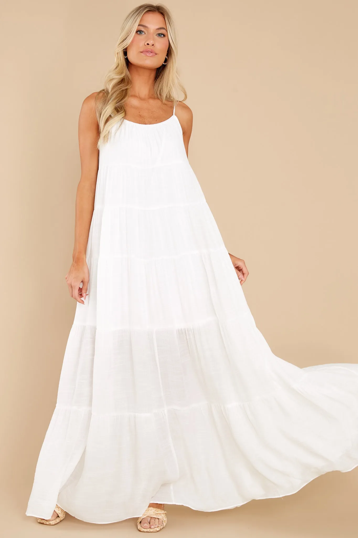 Waiting By The Wayside White Maxi Dress