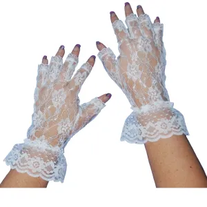 White Lace Fingerless Gloves