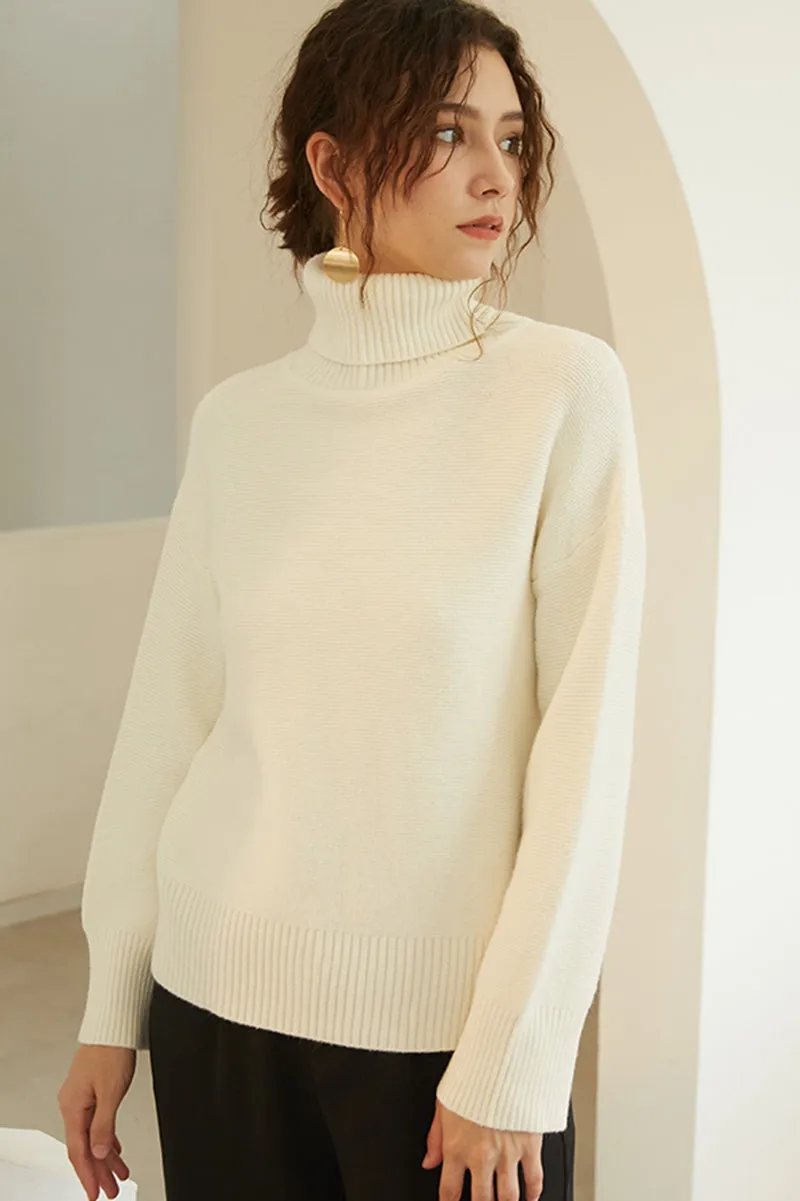 Women Loose And Comfortable Turtleneck Sweater