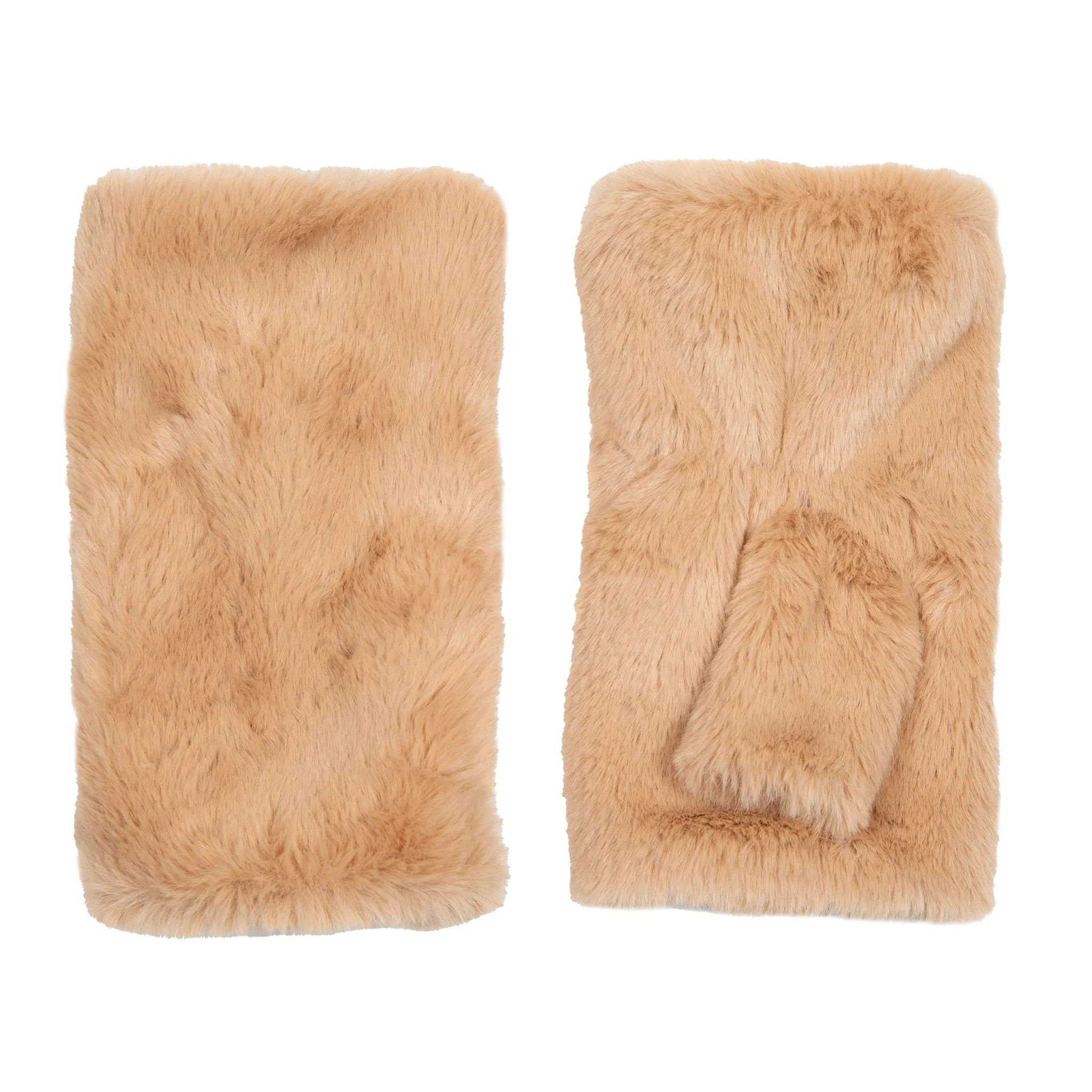 Women’s Fingerless Faux Fur Mittens