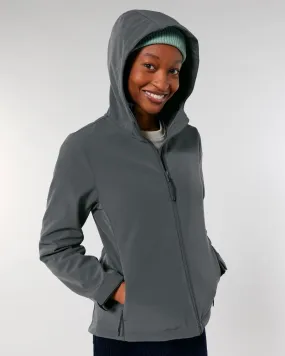 Women's Hooded Water-Repellent Softshell Jacket - 342 GSM | Stella Discoverer STJW159