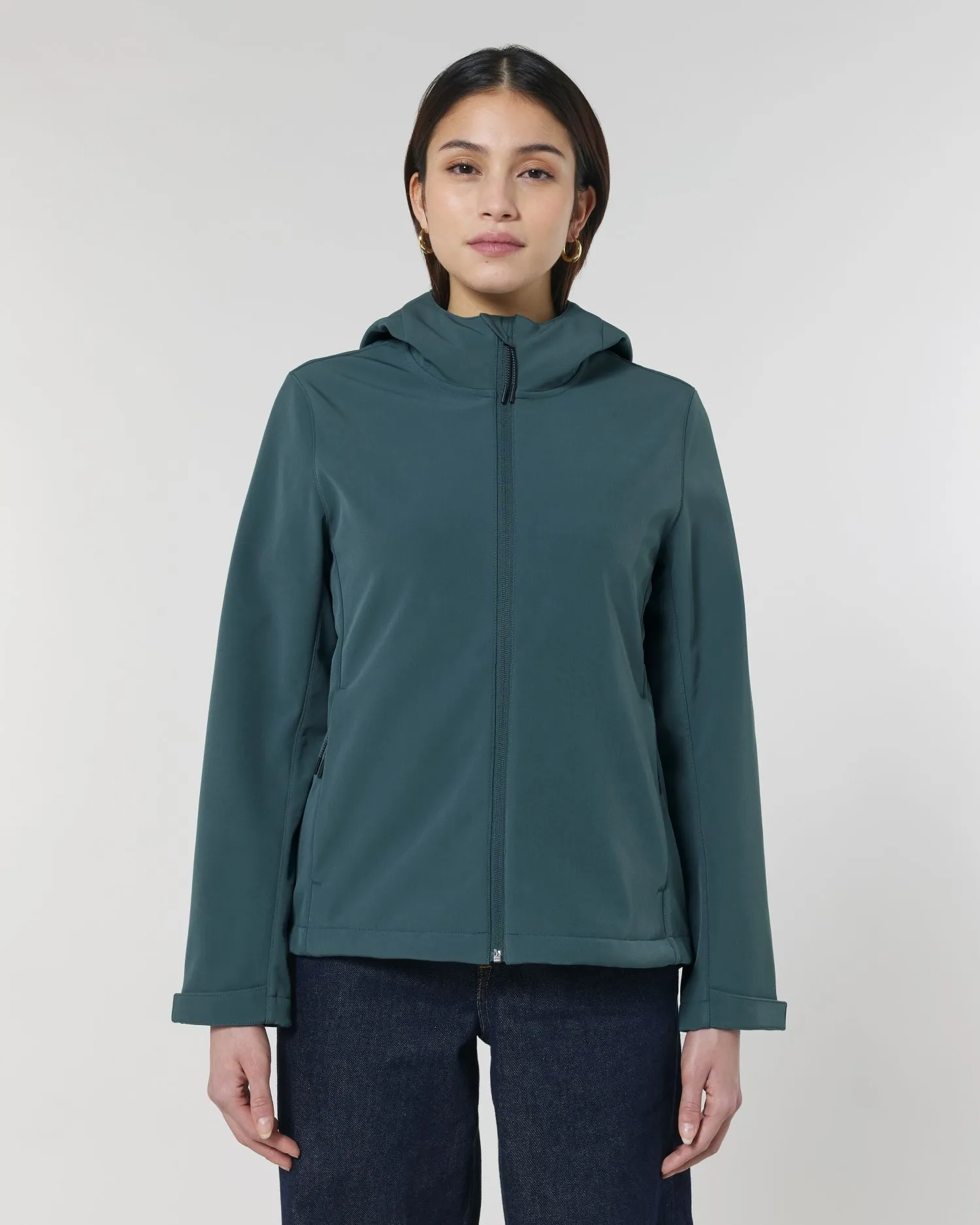 Women's Hooded Water-Repellent Softshell Jacket - 342 GSM | Stella Discoverer STJW159