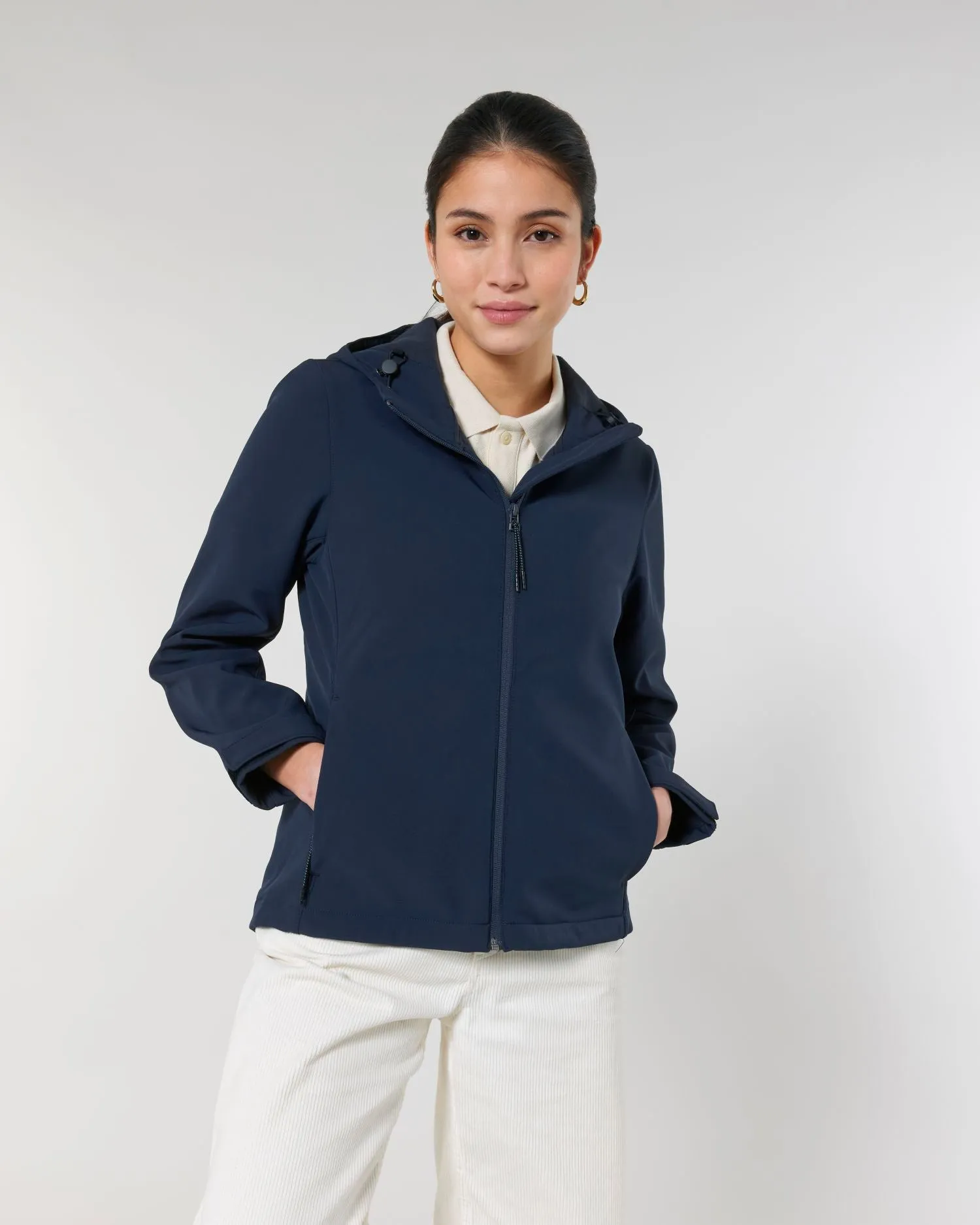 Women's Hooded Water-Repellent Softshell Jacket - 342 GSM | Stella Discoverer STJW159