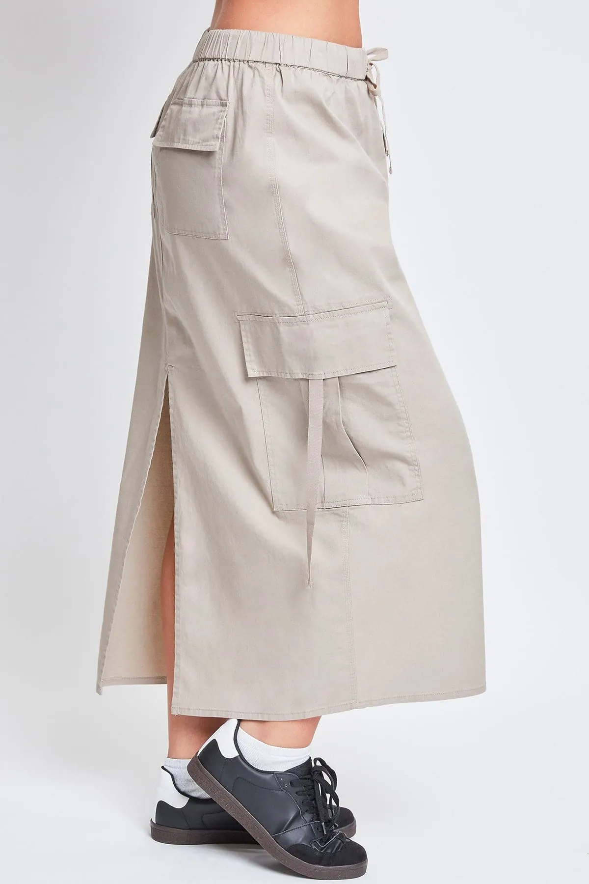 Women’s Poplin Maxi Drawcord Cargo Skirt