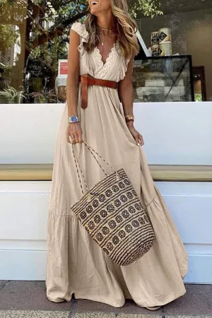 Worth Your While Lace Ruffled Maxi Dress - 3 Colors