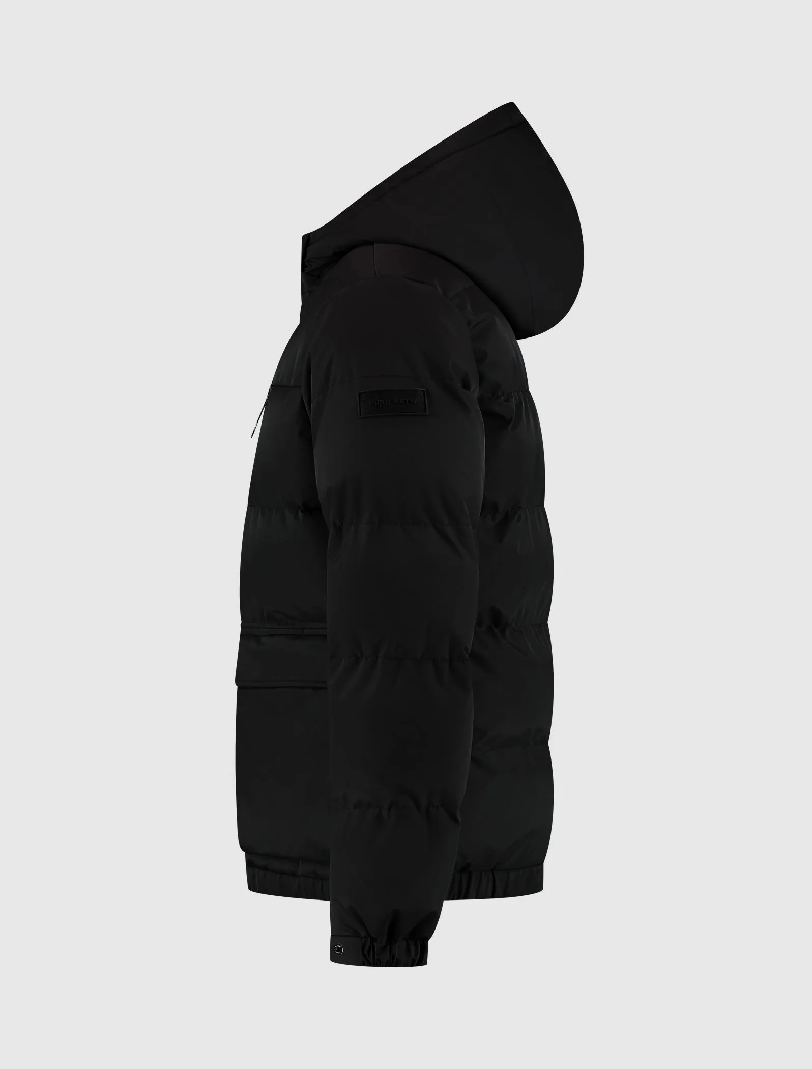 Woven Twill Hooded Jacket | Black