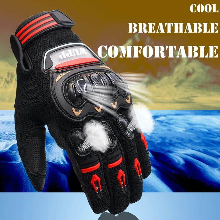 WUPP Motorcycle Gloves Touch Screen Waterproof Breathable Wearable Anti-skid Resistance Summer Winter Full-Finger Protective Gloves, Size: XL